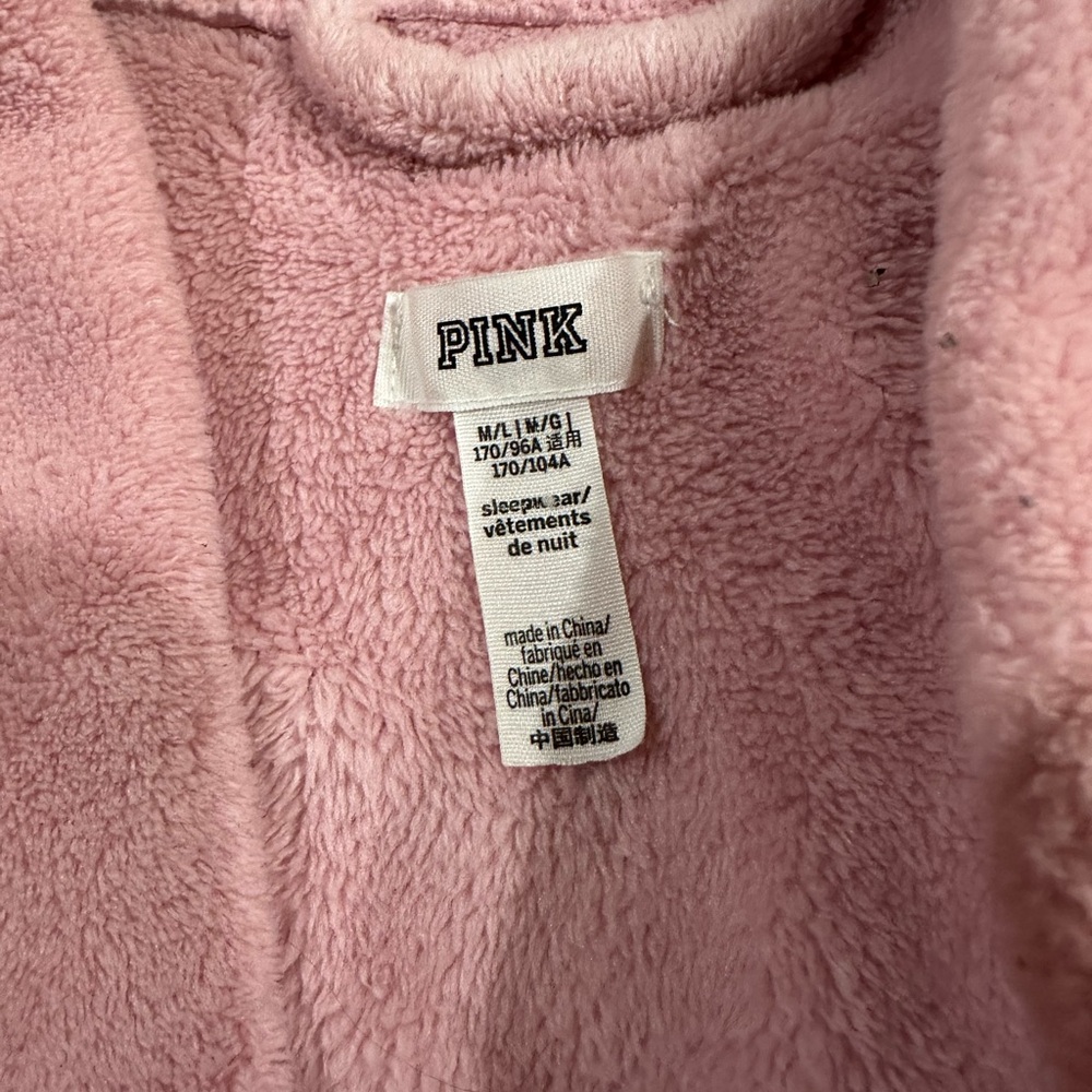PINK Victoria's Secret Soft Pink Fleece Robe- short - Picture 5 of 8